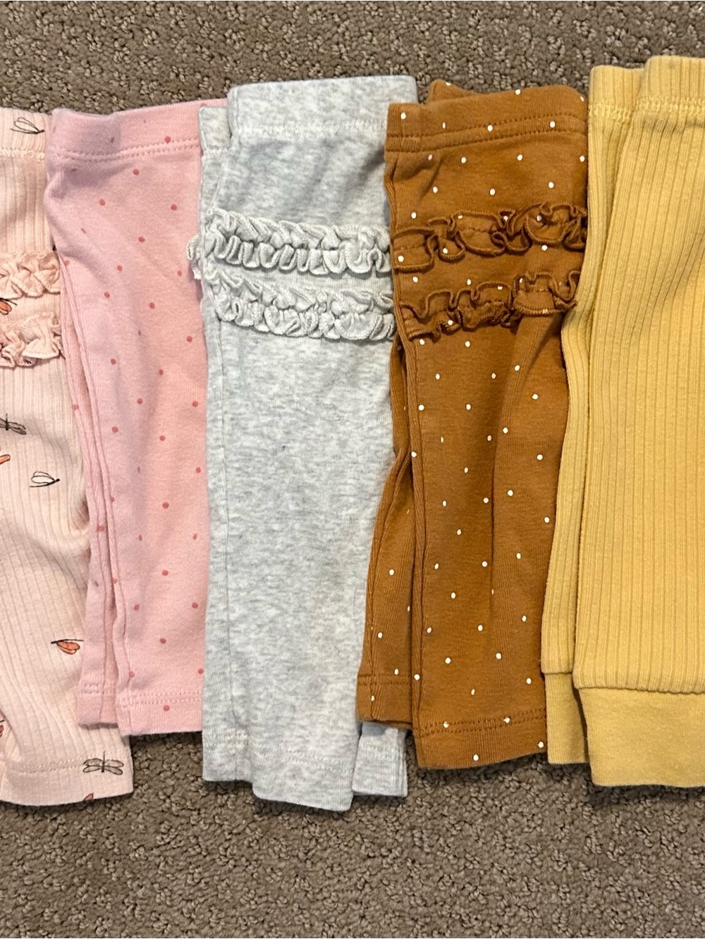 0-3 month girls pants bundle of 7